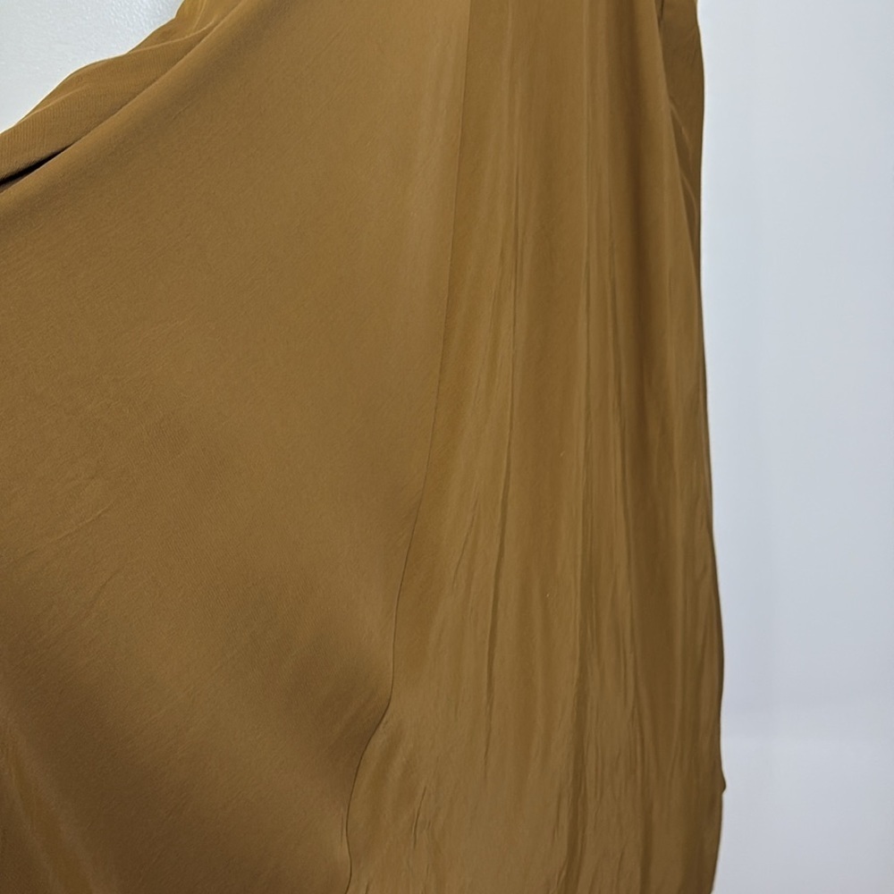 A New Day Brown Midi Dress Lightweight Cutout asymmetrical Hem‎ Tie Back Size M - Picture 9 of 15